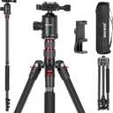 NEEWER 77 inch Camera Tripod Monopod for DSLR, Phone with 360 Panoramic Ball Head, 2 Axis Center Column, Arca Type QR Plate, Compact Aluminum Lightweight Travel Tripod 34lb Max Load, Bag Included