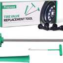 Tire Valve Stem Core Quickly Replacement Tool Kit,Perfect Tool for Replacing Leaky Valves in Cars,Trucks,Motorcycles, etc.with 4PCS TR413 Valve Stems