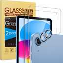 SPARIN 2+2 Pack Screen Protector for iPad (A16) 11th/ 10th Generation (11”/ 10.9”) + Camera Lens Protector, Tempered Glass/ Case Friendly/ Anti Scratch/ Apple Pencil Compatible-Blue