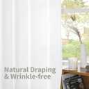 YoungsTex White Linen Curtains 80 Inch Length for Living Room, Light Filtering Semi Sheer Drapes with Rod Pocket Back Tab Privacy for Dining Bedroom Windows, 2 Panels, 52 X 80 Inch