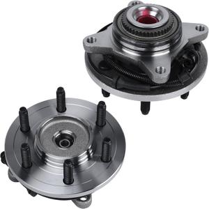 Autoround 515046 [2-Pack, 4x4] Front Wheel Hub and Bearing Assembly Compatible with 2004 2005 Ford F-150 4WD, Both Driver Passenger Side, 6 Lug w/ABS