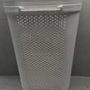 Mind Reader 60L Slim Laundry Hamper, Clothes Basket, Lid, Ventilated, Plastic, 17.25"L x 13.75"W x 23.5"H, Set of 2, White