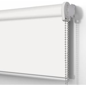SUAKY Blackout Window Blinds Roller Shades, White Custom Window Shades Elegant Roller Blinds, Energy Saving UV Protection Roller Shades for Windows, Doors, French Doors (Corded - White)