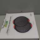 NutriChef 2-Piece 13-Inch Nonstick Pizza Tray, Round Carbon Steel Non-Stick Pizza Pan with Perforated Holes, Premium Bakeware Pizza Screen with Silicone Grip Handles, Dishwasher Safe, NCBPIZX2