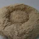 Hoewina Dog & Cat Bed, 20in Cat Beds for Indoor Cats, Calming Donut Bed for Puppy and Kitten, Washable Round Fluffy Pet Bed for Small Medium Dogs and Cats (Light Brown)