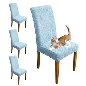Oloepfo Chair Covers for Dining Room Chair Covers Set of 4 Stretch Spandex Kitchen Chair Protector Slipcover Removable Washable Dining Chair Covers for Home, Party, Ceremony, Banquet (Blue)