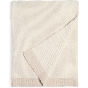 Barefoot Dreams CozyChic Microstripe Blanket (Stone/Pearl) 45" x 60"