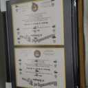 GraduationMall 14x20 Double Diploma Frame, Display 8.5x11 Certificate with Black over Gold Mat,Tempered Glass,Black with Silver Beads