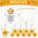 Preboun 6 Set Friends Gifts Crochet Star with Thank You Card  Handmade Smile Positive Star Keychains for Women, Sisterhood, Friendship,Friends,Positive Support Favors