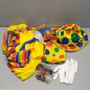 7pcs Clown Costume Set, Jumpsuit with Wig Bag Hat Gloves Glasses Holloween Adult Teens Clown Outfit Party Dress up L