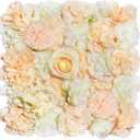 Champagne White Wedding Flower Backdrop 5ftx3.74ft Artificial Floral Backdrop Wall Panels for Bridal Shower Birthday Party Decor