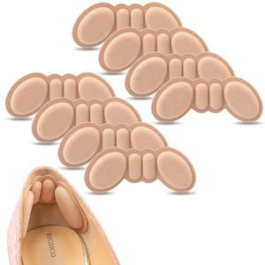 3 x Heel Grips Liner Cushions Inserts for Loose Shoes, Heel Pads Snugs for Shoe Too Big Men Women, Heel Grips Protectors for Blisters Pain, Filler Make Shoes Fit Tighter (RosyBrown H)
