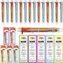 Sayglossy 25 Sets End of Year Student Gifts Bulk 6 in 1 Multicolor Ballpoint Pen Cards from Teacher 6 Colors Retractable Ballpoint Pens Bulk Graduation Last Day of School Gifts for Class from Teacher