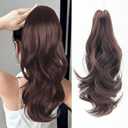 14 Inch Ponytail Extension - Claw Clip in Ponytails Hair Extension, Curly Pony Tails Hair Extensions, Clip on Ponytail, Easy&Long Use, Daily Wear(Medium Brown)