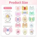 2 x 30 Pcs Baby Hair Ties, Kids Cute Bow Toddler Hair Ties for Little Girls No Damage, Toddler Bows for Girls Hair Accessories Products Elastics, Girl Scrunchies Bows Headband Flower Rubber Bands