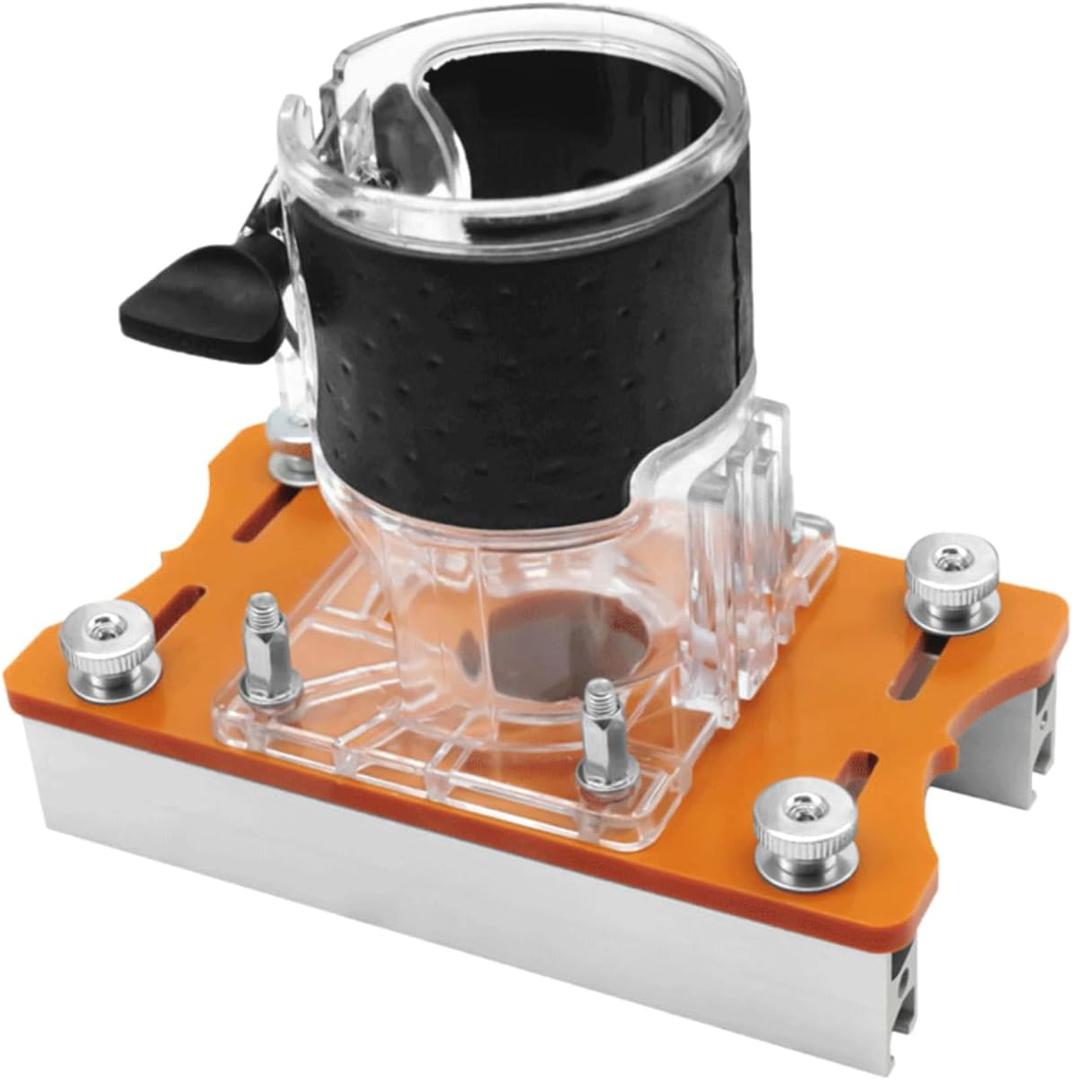 Wood Router Base,2 in 1 Invisible Fastener Slotting Bracket, Compact Wood Palm Router Base Router Slotting Bracket for Carbinet Closet Furniture for Surface Finishing