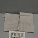 BGment Oatmeal Linen Curtains 40 Inches Long for Kitchen Cafe Window, Short Length Sheer Semi Drapes Light Filtering with Rod Pocket for Bedroom Bathroom, 2 Panels Set, 34 Inch Wide Each Panel