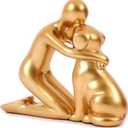 Dog Dad Gifts for Men, Cute Figurines Statue,Unique Mini Shelf Decor for The Home,Room,Bathroom,Office,Lovely Decorations for Dogs Lover (Gold)