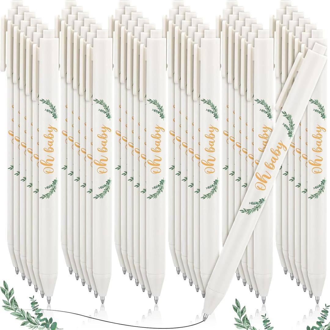 Ireer 36 Pcs Sage Greenery Baby Shower Pens Gifts Bulk Party Favors for Guests Games Neutral Gender Reveal Favors Baby Shower Prizes Souvenirs Gift Bags Stuffer Supplies