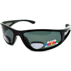 JuicyOrange Mens Wrap Around Sport Sunglasses Polarized Plus Bifocal Reading Lens Black