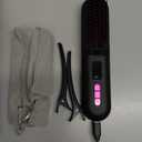 CHRISTINE SHELLY Hair Straightener Brush, Portable Cordless Mini Straightening Brush for Travel, Negative Ion Hot Comb Hair Straightener with 9 Temps for Women, Anti-Scald Ceramic, Fast Charge (A-black With Rose Red)