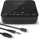 Avantree Audikast 3 - Bluetooth 5.3 Transmitter for TV Audio with aptX Adaptive, Compatible with Optical & AUX Output, Dual Headphone Connection, 100ft Range