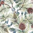 100 Christmas Party Napkins Winter Pine Branches Cones and Eucalyptus Disposable Paper Guest Napkin Watercolor Greenery Holiday Dinner Hand Towel for Party Supplies Table Decor (13 x 15.7inch)