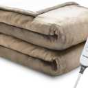 Electric Blanket Full 72"x84" Heated Electric Blankets 10 Heating Levels 12 Time Settings 8 Hours Auto Off Fast Heating and Overheat Protection ETL Certified Machine Washable,Light Brown