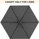 MASTERCANOPY Patio Umbrella 7.5 ft Replacement Canopy for 6 Ribs-Dark Grey Canopy Only