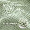 SOULFUL Muslin Throw Blanket with Tassels - Soft Twin Cotton Throw Blanket for Couch or Bed, Lightweight and Breathable Gauze for All Seasons, Grassgreen, 60" x 80"