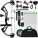 Compound Bow Set for Youth,Beginners Bow and Arrow Set,Right Handed,Draw Length 18"-27",10-30Lbs Draw Weight,260fps, Luxury set