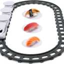 Sushi Train Rotating Table Food Train Battery Powered Electric Train Toy Japanese Sashimi Plates Sushi Serving Tray Under Christmas Tree Train Track for Kids Boys Girls