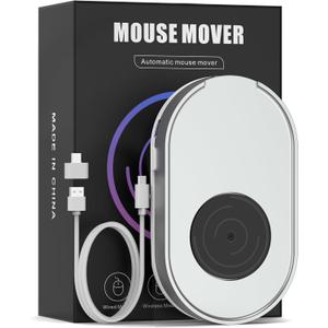 Mouse Jiggler, Undetectable Mouse Mover Device Wiggler Shaker with Drive Free USB Cable and USB Adapter, Physical Automatically Mouse Movement, Keep PC Screen Active, Silver
