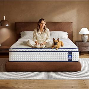 Full Size Mattress, 12 Inch Hybrid Mattress Full in a Box, Medium Firm Memory Foam Mattress, with Individual Pocket Springs, Upgrade Zoned Support, Motion Isolation&Pressure Relief, CertiPUR-US