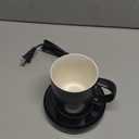 BESTINNKITS Smart Coffee Cup Warmer Set, Auto On/Off Gravity-induction Mug Office Desk Use, Candle Wax Cup Warmer Heating Plate (Up To 131F/55C), 14oz (Black)