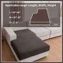 QIANMEW Couch Cushion Covers, Comfort Soft Magic Sofa Covers Washable Stretch Resistant Slipcovers for Sectional and L Shaped Seats Furniture Protectors for Pets (1PC Chaise Cover, Brown)