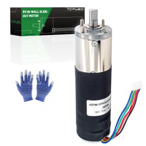 287298 RV in-Wall Slide-Out Motor,12V DC Car Power Motor for Lippert Schwintek in-Wall Slide System. RV Slide-Out in-Wall Motor 500:1 High Torque Gear Ratio Motor(with a Pair of Gloves)