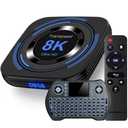 Android TV Box 12.0 4GB 32GB TV Box 2025 Support 8K Dual-WiFi 2.4G 5.8G Android Box H618 Chipset with HDR10 BT5.0 USB 2.0 3D Ethernet with Mini Backlit Keyboard