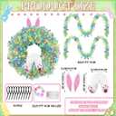 Knitgrip Easter Bunny Butt Wreath DIY Kit Spring Easter Tinsel Garland with LED String Lights Bunny Butt and Ears Wreath Attachment for Craft Front Door Car Spare Tire DIY Outdoor Decoration