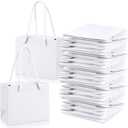 40Pcs Mini White Gift Bags with Handles, Extra Small Gift Bags Bulk, Thicken Mini Paper Goodie Shopping Bag for Card Father Wedding Baby Shower Favor Birthday Party Wrapping Supplies(4 x 5 x 2 Inch)