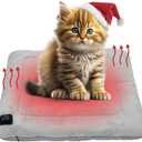 Pet Heating Pad, Temperature Adjustable Electric Heating Pad for Dogs and Cats, Indoor/Outdoor 18" x 18" Graphene Heated Cat Dog Bed Mattress, Without Power Bank