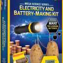 National Geographic Battery Making Kit - Potato Clock and Penny Powered Flashlight Science Kit, 2 Electricity STEM Projects for Kids, Electrical Circuit Toy for Boys and Girls