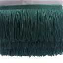 YYCRAFT 10 Yards 4 Inch Wide Tassel Curtain Fringe Trim by the Yard for DIY Sewing Crafts Clothing Curtains Decoration-Teal