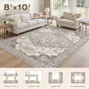 8x10 Area Rugs for Living Room: Non Slip Neutral Washable Brown Rug, Soft Stain Resistant Indoor Floor Carpets for Bedroom Dining Decor Farmhouse Home Office Kid & Pet Friendly