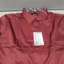 SWISSWELL Mens Long Sleeve Shirts Button Down Business Casual Shirt, Red Large