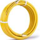 33FT 1/2" CSST Gas Line Hose, 1/2 Inch Flexible Line for Natural Gas and Propane, Corrugated Stainless Steel Pipe Kit with 2 Male Adapter Fittings