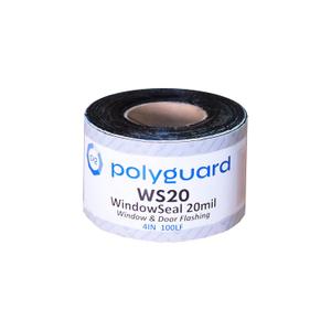 POLYGUARD WindowSeal Window and Door Flashing Tape, 4 in x 100 ft Roll, 20 mil Thick, Self-Sealing & Self-Adhering Waterproof Barrier