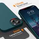 OuXul for iPhone 14 Case, iPhone 13 Case Shockproof Liquid Silicone Protective Phone Case with Soft Anti-Scratch Microfiber Lining Ultra Slim Drop Protection Phone Cover 6.1 inch(Blackish Green)