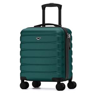 Flight Knight Carry On Suitcase 18x14x8" Hardside Built In TSA Lock & USB Port Lightweight Luggage Silent Double Spinner Wheels Maximum Underseat Carry-On Bag For American & United Approved Airlines