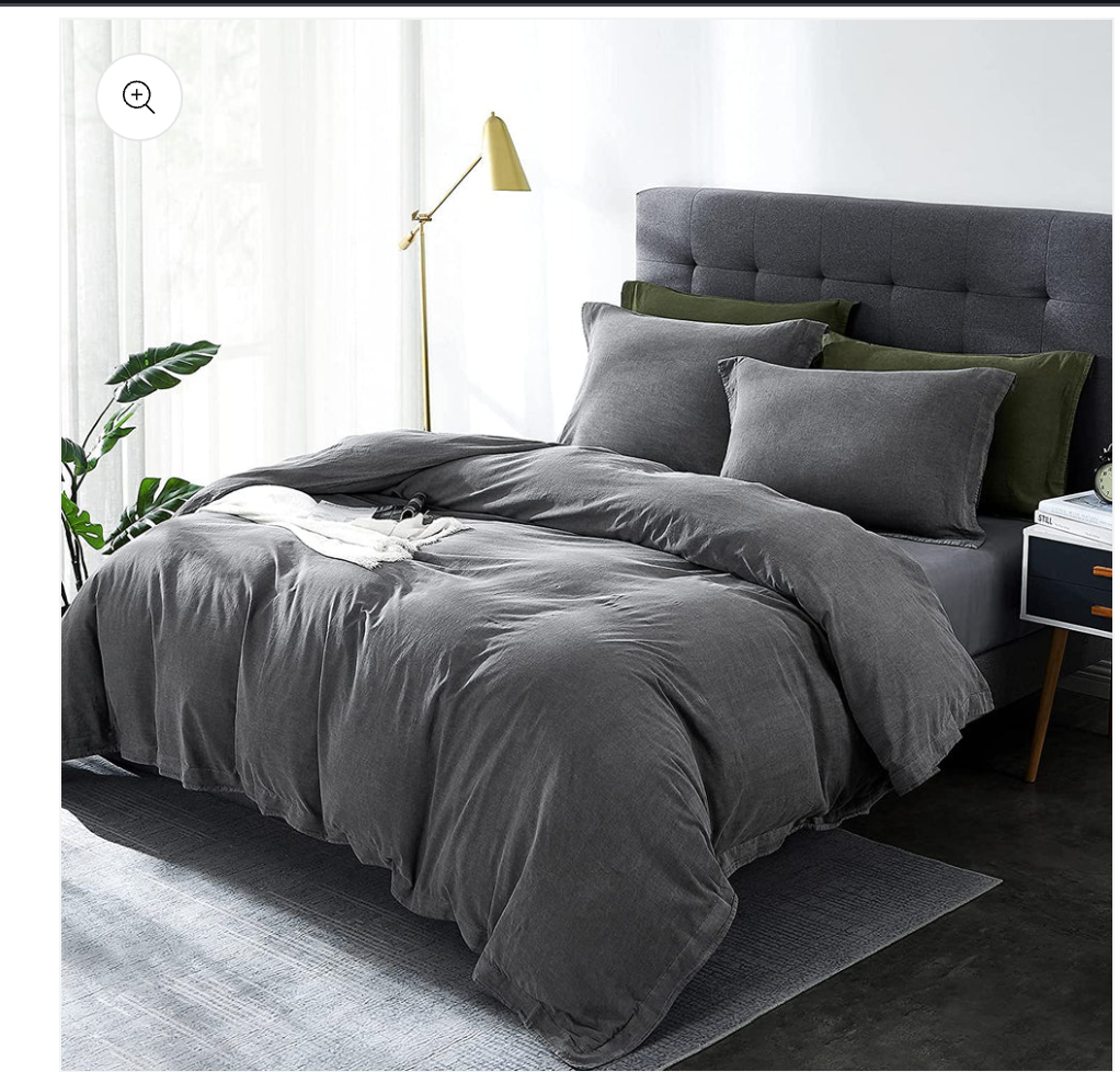 100% Washed Cotton Duvet Cover Set. Full